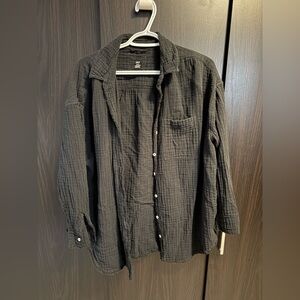 Aerie Black Button Down Shirt